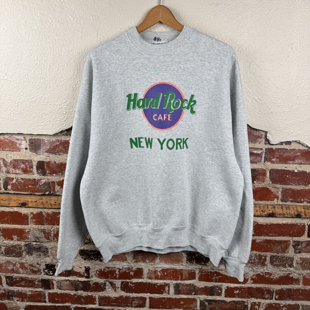 Vintage Hard Rock Cafe Sweatshirt Mens XL Gray New York Pro Spirit Made USA 90s